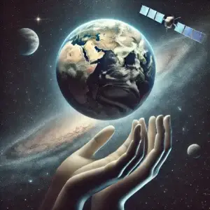 hand and globe AI